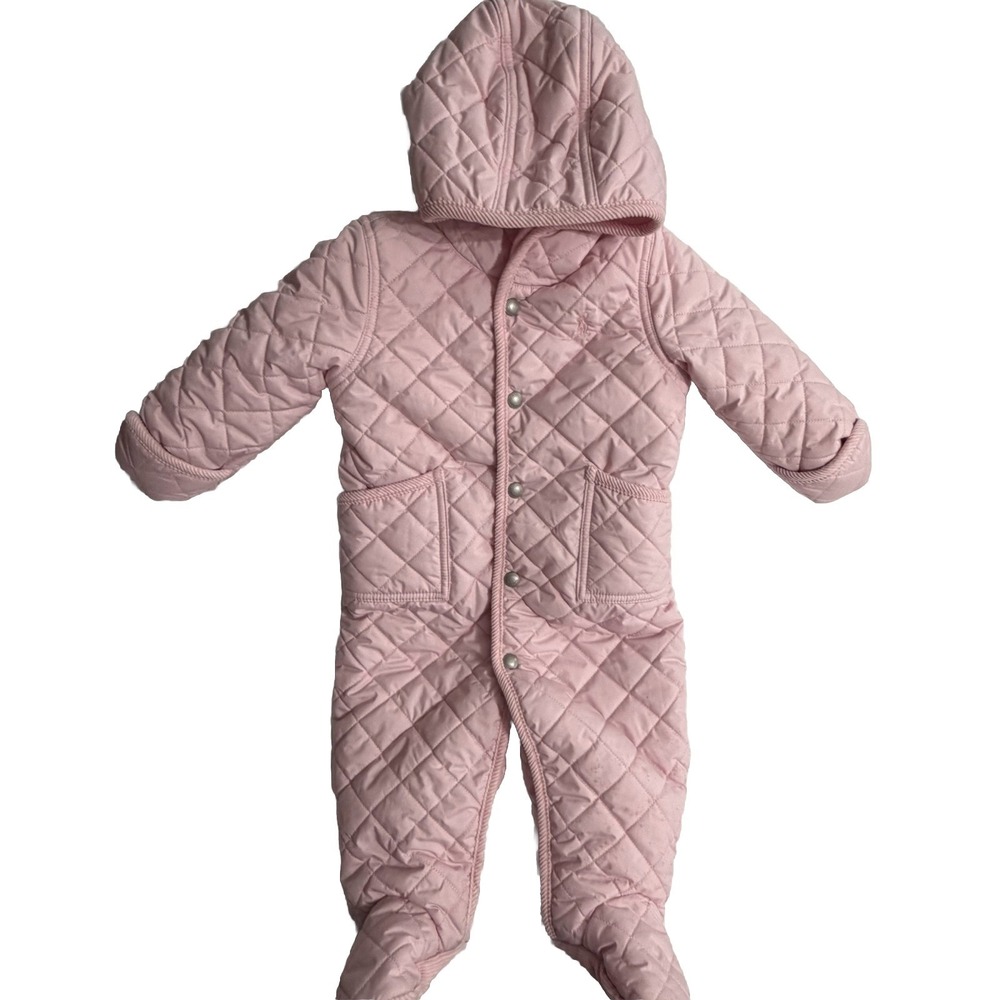 Ralph Lauren Quilted Hooded Barn Bunting Snowsuit Infants Size 9 Months